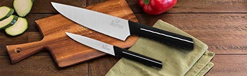 Mr. Butler Premium High-Carbon Stainless Steel Kitchen Knife Set, Chef & Utility Knife Combo, 2-Piece, Silver