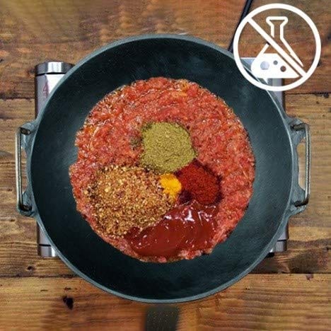 Mr. Butler Natural Pre-Seasoned Cast Iron Kadai/Wok, Deep Fry Cookware, Induction & Oven Friendly, Non-Stick, Healthy, 11 Inch, 3 L Capacity, Black