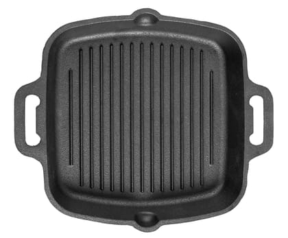 Mr. Butler Natural Pre-Seasoned Cast Iron Double Handle Grill Pan|Barbeque, Tandoori, Shallow Fry Cookware| 10.25 Inch, 0.5 L Capacity, Black
