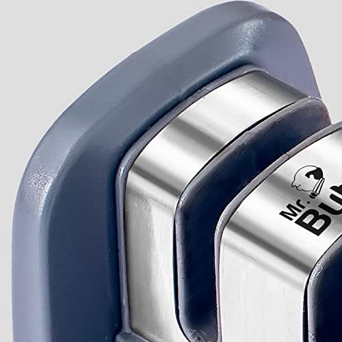 Mr. Butler Manual Kitchen Knife Sharpener, 2 Stage Sharpening Tool for Steel Knives