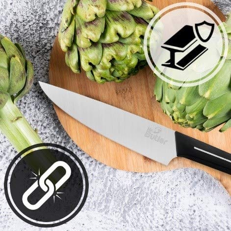 Mr. Butler Kitchen Knife Combo Pack - Chef Knife, Utility Knife & Sharpener Rod, Pack of 3