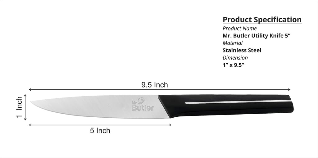 Mr. Butler Kitchen Knife Combo Pack - Chef Knife, Utility Knife & 2 Stage Sharpener, Pack of 3