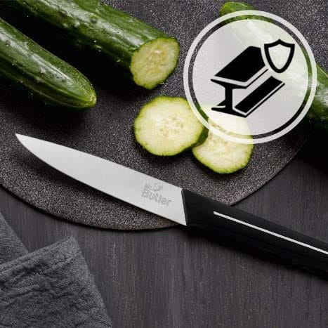 Mr. Butler Kitchen Knife Combo Pack - Chef Knife, Utility Knife & 2 Stage Sharpener, Pack of 3