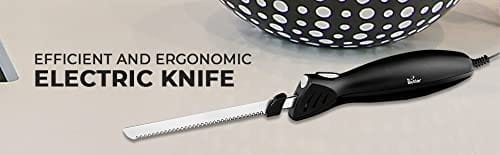 Mr. Butler Premium Electric Kitchen Knife, Stainless Steel, Pack of 1, Silver and Black