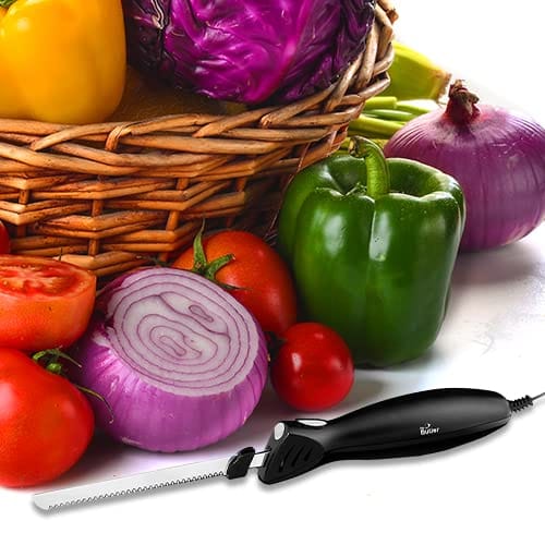 Mr. Butler Premium Electric Kitchen Knife, Stainless Steel, Pack of 1, Silver and Black