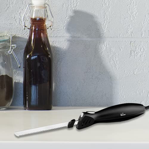 Mr. Butler Premium Electric Kitchen Knife, Stainless Steel, Pack of 1, Silver and Black