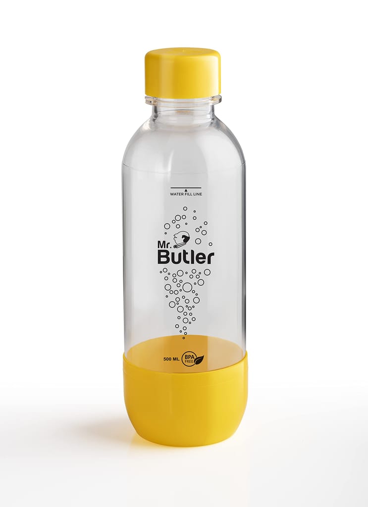 Mr. Butler BPA Free PET Bottle Combo Pack, 1000 ml & 500 ml, Pack of 4, Orange & Yellow