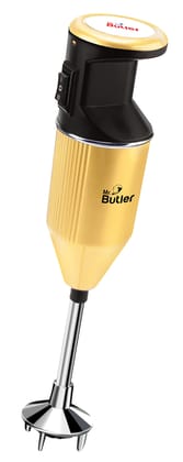 Mr. Butler 250-Watt Hand Mixer Blender for Kitchen, Dual Mode,3 Multifunctional Food Grade Stainless Steel Blades, Copper Motor, 1 Year Warranty, ISI Certified, Gold