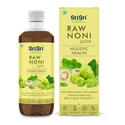 Sri Sri Tattva Raw Noni Juice - Holistic Health | Anti-inflammatory, Antioxidant, Immune Enhancing, Rich In Biotin & Vitamin C | 1L
