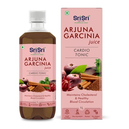 Sri Sri Tattva Arjuna Garcinia Juice - Cardio Tonic | Maintains Cholesterol & Healthy Blood Circulation | 1L