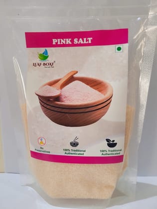 Leaf boat Pink Salt |Pink Himalayan salt | Pack of 2 | Additive-free, Best Quality | All Cooking Best Quality Light Pink salt Sooji Free flow salt Powder