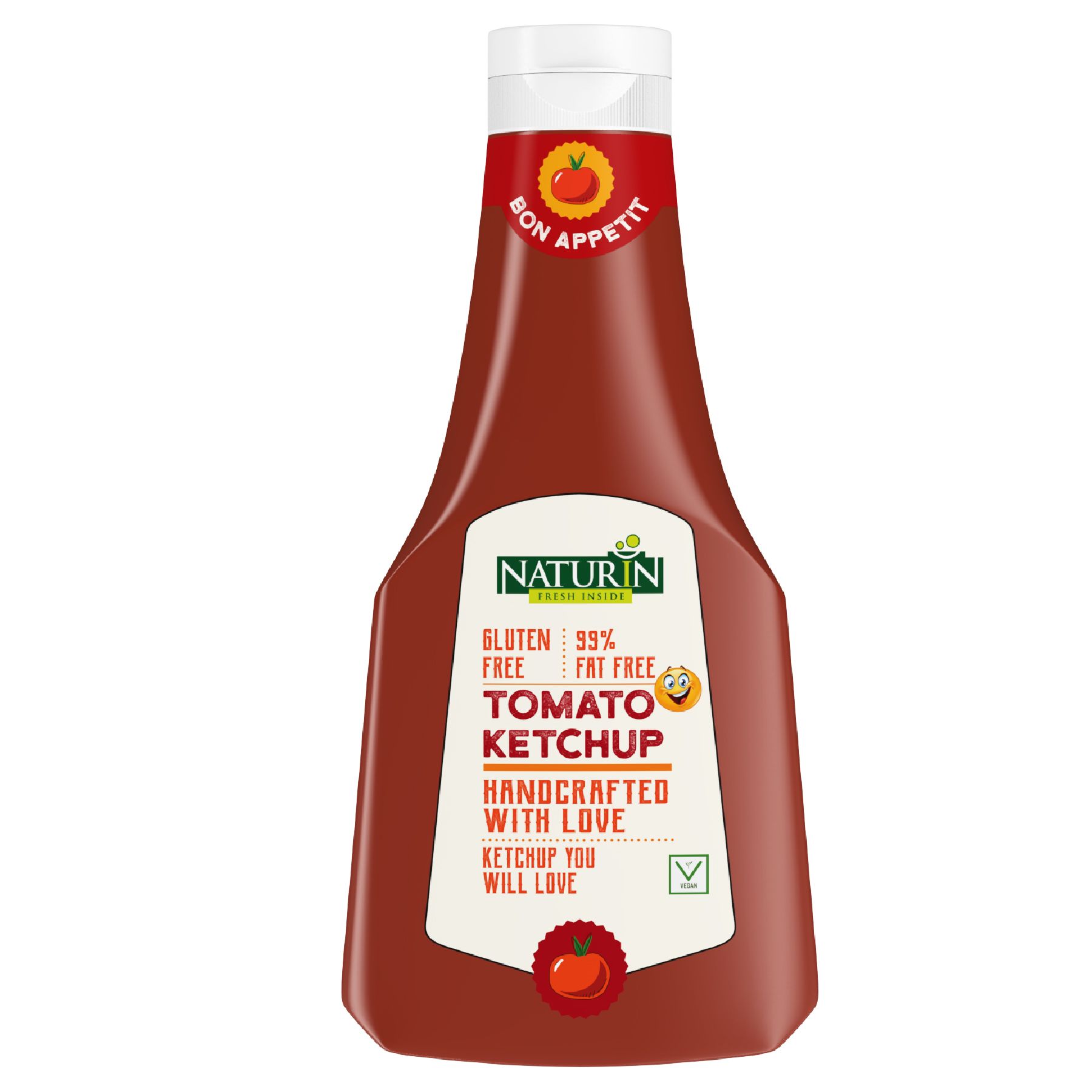 Naturin Tomato Ketchup - Sweet & Tangy Gluten Free Sauce - 100% Vegetarian - Made with Hand Picked Premium Quality Tomatoes for Superior Taste - 400gm
