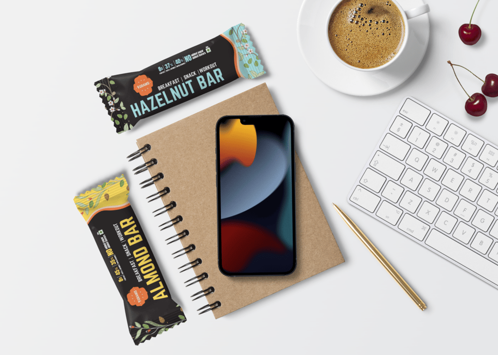 9GRAMS Energy Bar | Wholegrains and nuts | No added Sugar | No Preservatives | 50gms each (Hazelnut(pack of 4)