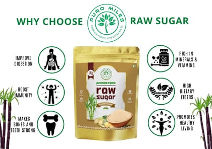 Puro Miles Raw Sugar 1.6 Kg | Desi Khand | Khandsari Sugar | Organic & Unrefined | Unprocessed & Natural | Free from chemicals and preservatives | Substitute to refined white sugar | Immunity booster