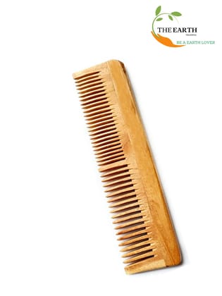The Earth Trading Neem Comb Regular Teeth | Anti Hair Fall | Detangle | Organic | Pure & Natural | Pure Kacchi Neem Wood Comb