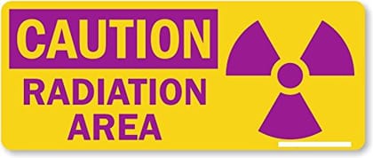 Radiation Area Warning Signage Vinyl 11.5x7.5 Inches