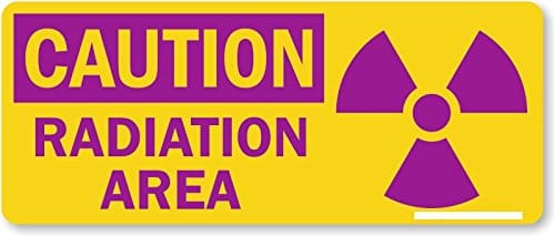 Radiation Area Warning Signage Vinyl 11.5x7.5 Inches