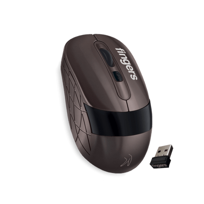 Fingers AeroGrip Wireless Mouse With 2.4GHz USB Receiver