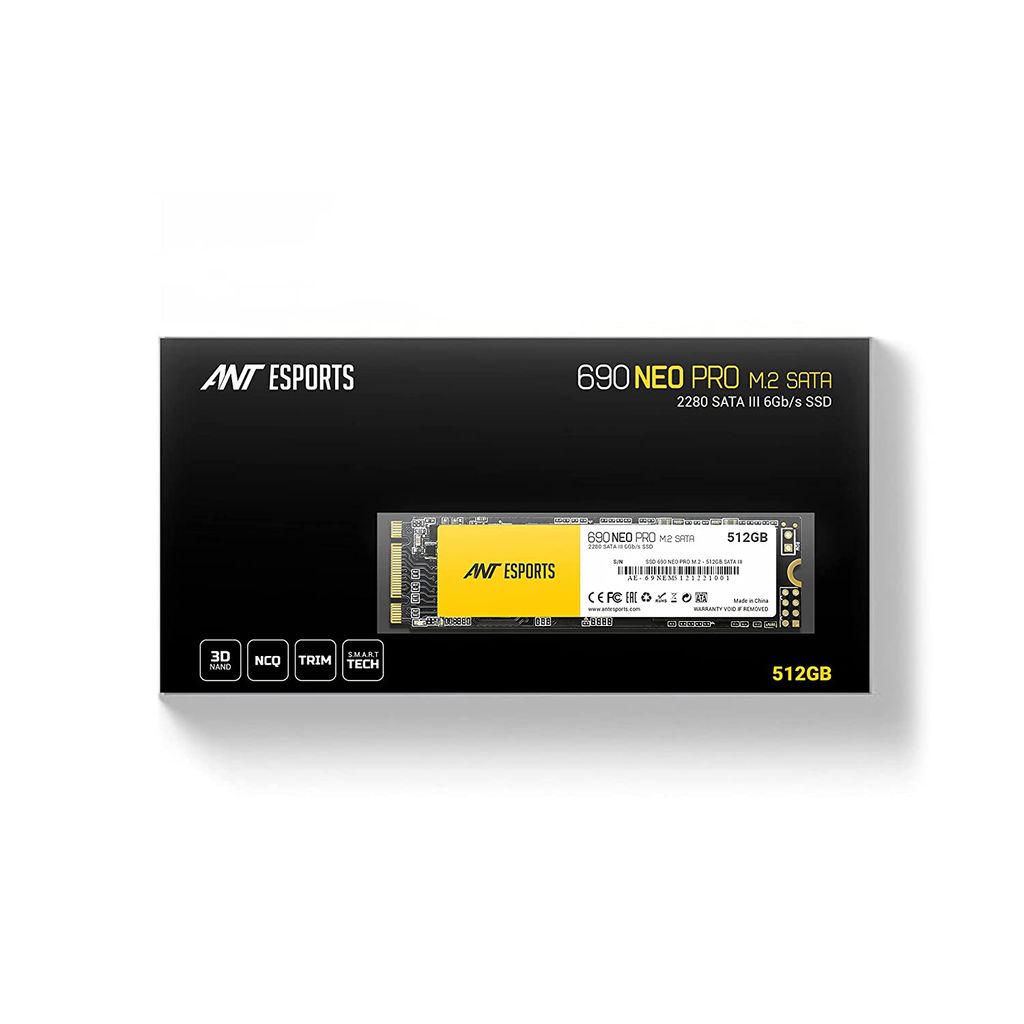 ANT Esports 690 Neo Pro M.2 NVMe 512GB SSD,Speed Upto 1900MB/s of Read, 1200MB/s of Write