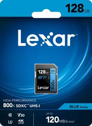 Lexar High Performance 800x 128GB SDXC UHS-I U3 SD Card For Camera LSD08000128G-BNNNG