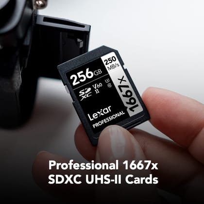 Lexar Professional 1667x 256GB SDXC U3 SD Card For Camera,Computer LSD256GCB1667 UHS-II V30