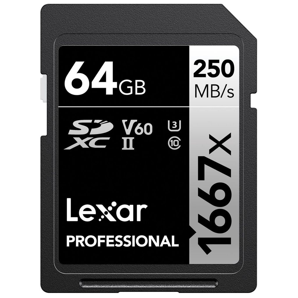 Lexar Professional 1667x 64GB SDXC U3 SD Card For Camera,Computer LSD64GCB1667 UHS-II V30