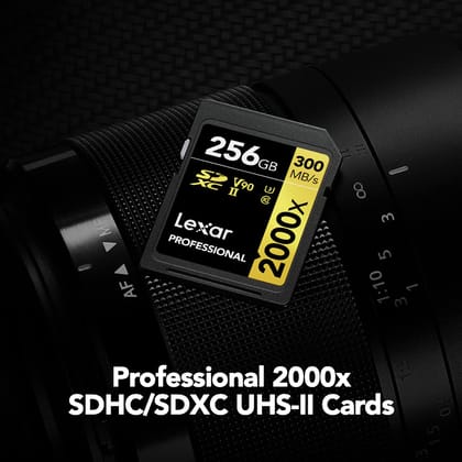 Lexar Professional 2000x 256GB SDHC UHS-II SD Card For Camera LSD20000256G-BNNNG