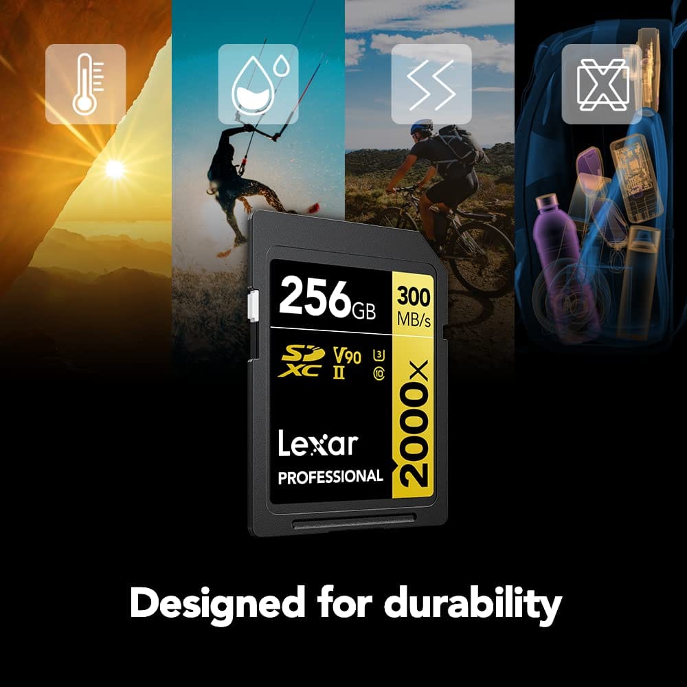 Lexar Professional 2000x 256GB SDHC UHS-II SD Card For Camera LSD20000256G-BNNNG