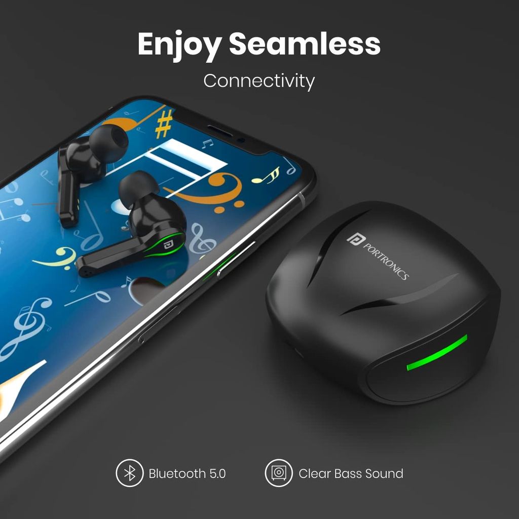Portronics Harmonics Twin 23 True Wireless Bluetooth Earbuds With Type C Charging
