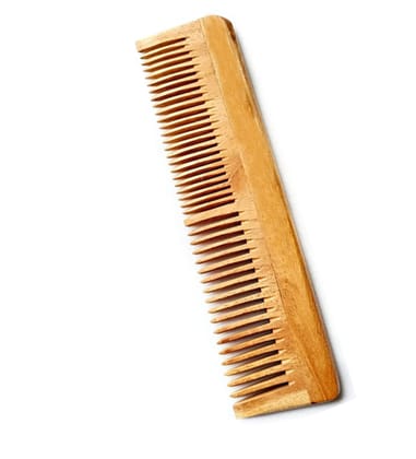 Kacchi Neem Wood Comb - Regular for Mens & Womens Dual Teeth | Handmade| Pure Neem Wood | Comb for Detangle