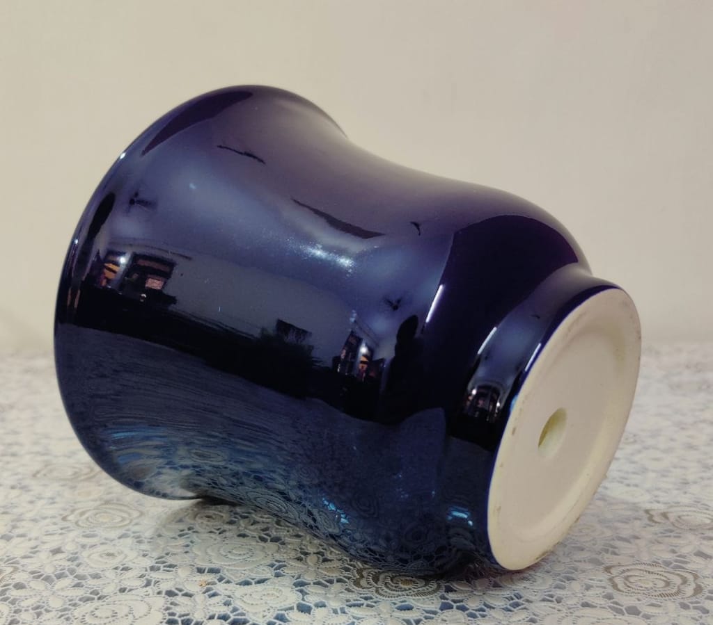 Homefrills Medium High Glossy Blue Colour Ceramic Planters Pots for Indoor & Outdoor Home, Garden, Office Decor,Balcony Planters Pot Gamla Size-18 * 15 cm Colour-Blue