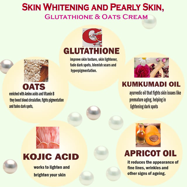 pearly glutathione Urbaano Herbal Kumkumadi Skin Brightening Cream with Glutathione & Oats  Deep Hydration Formula