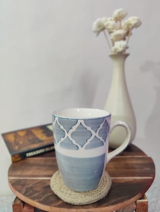 Homefrills Ceramic Hand Crafted-Hand Painted Ceramic Coffee Mug (Grey) Suitable for Coffee, Tea, Juice, Cappuccino, etc. (275ml)