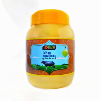 KAPU & RANCHO INTERNACIONAL Pure A2 Gir Buffalo Cultured Ghee | Traditional Bilona Method | Organic Gir Buffalo Ghee – 500ml (500GM)