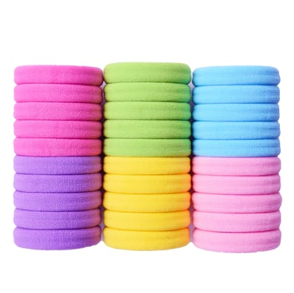 Multicolor Elastic Hair Ties Rubber Bands For Girls ( 30 Pieces )