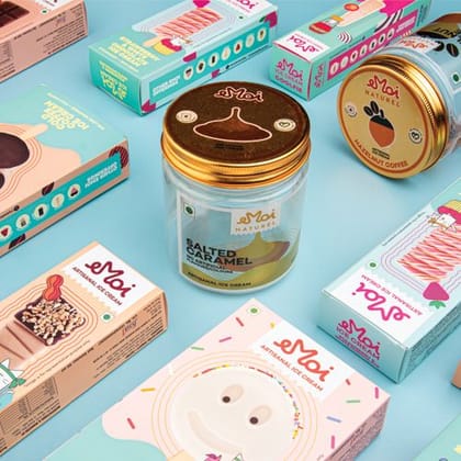 Pack Of 2 Ice Cream Jars And 2 Ice Cream Sticks __ Chocolate Fruit N Nut Ice Cream Jar,Strawberry Sorbet Ice Cream Jar,Cherry Bubblegum Ice Cream [100 Ml] Stick,Red Velvet Cake Ice Cream Stick