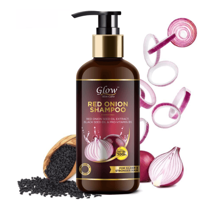 Glow Skin Care Onion Shampoo For Hair Growth And Hair Fall Control 300 Ml
