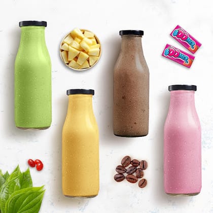 Combo For 4 (Fun Shakes) __ Pinacolada Milkshake,Paan Milkshake,Bubblegum Milkshake,Mocha Shake