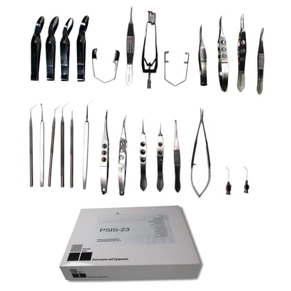 Scientific Indian Phaco Cataract Surgery Instruments Set, Stainless Steel