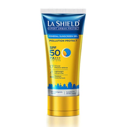 La Shield Pollution Protect Mineral Sunscreen Gel Spf 50 , WHITE, 50 gram