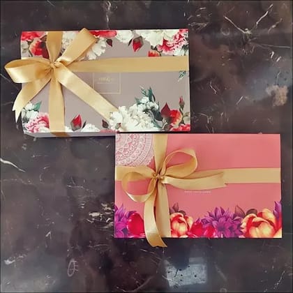 Hamper Of Happiness __ Almond Cookies (pack Of 8),Butterscotch Crunch Dark Choco Bites,Belgian Fudgy Brownie 1 Pc,70% Dark Chocolate,70% Dark Chocolate,70% Dark Chocolate,70% Dark Chocolate,70% Dark Chocolate,70% Dark Chocolate,Grey Floral Empty Hamper