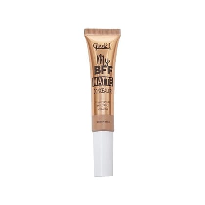 Glam21 My BFF Matte Concealer|Full Coverage, Waterproof, Hydrating |Lightweight, Long Wearing Formula For All Skin Tone Matte Finish -8gm-Light 1 pc