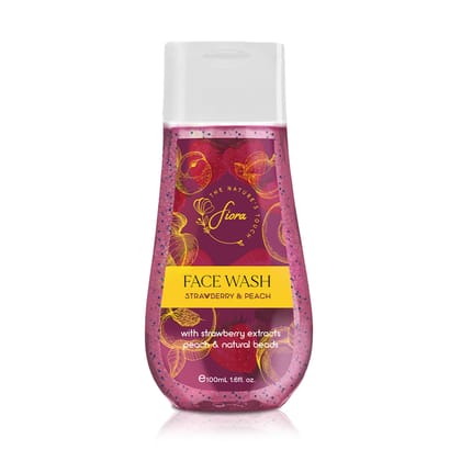 fiora Strawberry & Peach | With Strawberry Extracts Peach With Natural Beads Face Wash  (100 ml)