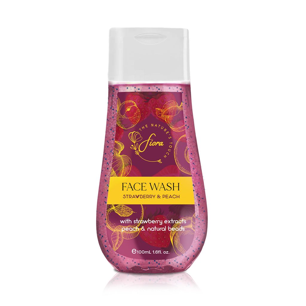 fiora Strawberry & Peach | With Strawberry Extracts Peach With Natural Beads Face Wash  (100 ml)