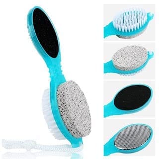 VAIBHAVI ENTERPRISE 4 In 1 Foot Pedicure Brush, Pumice Stone, Scrubber & File For Soft Care, Remove Dry, Crack Hard Skin, Pedicure Brush Foot Cleaner, Callus Remover, Nails Cleaning Paddle Brush