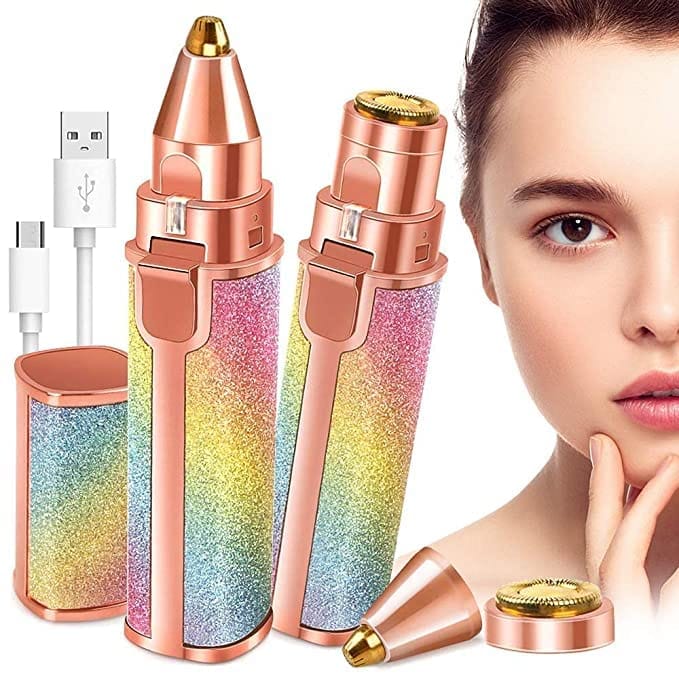 Vaibhavi ,Portable eyebrow trimmer for women, ,, Nose Hair Removal Electric Trimmer with Light epilator for women facial hair remover for women,Face (Rainbow 01)