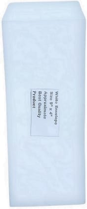 White Envelope Size 9" x 4" -100 gsm [Price for one Pkt of 100 pc]