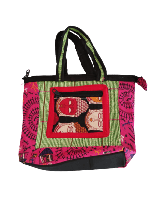 Ladies' Side Bag (Banana Fiber)Red & Green