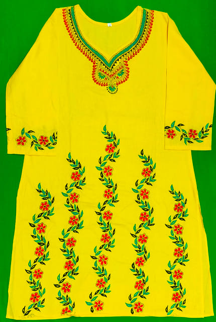 Kantha Embroidery Kurta Material | Ladies Fashion Hub