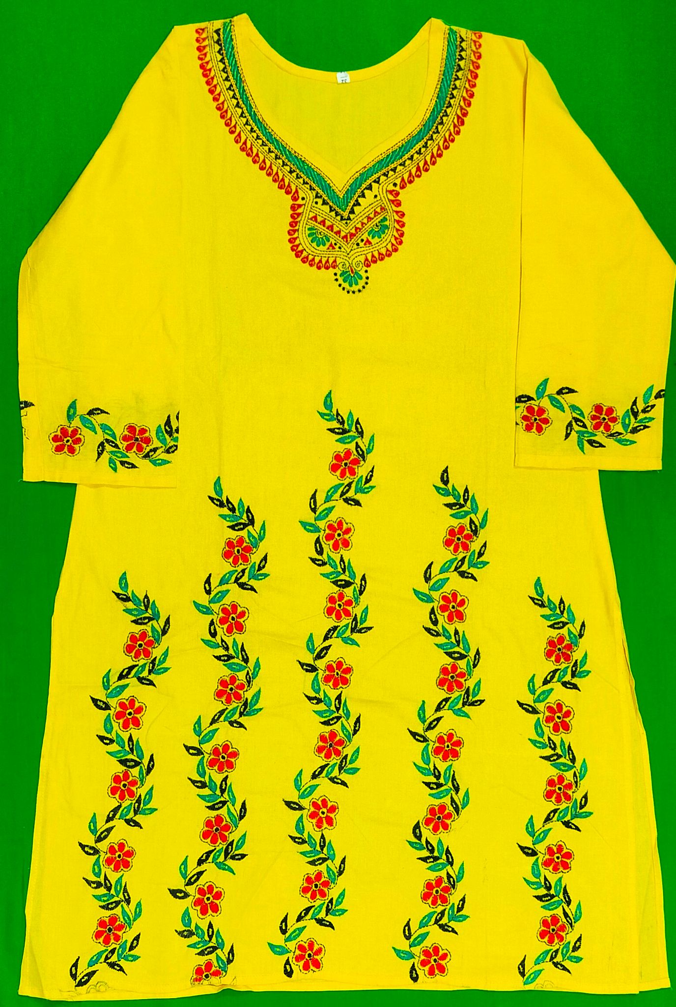 Ruchi - Pure khadi cotton kurti with kantha stitch work. | Facebook